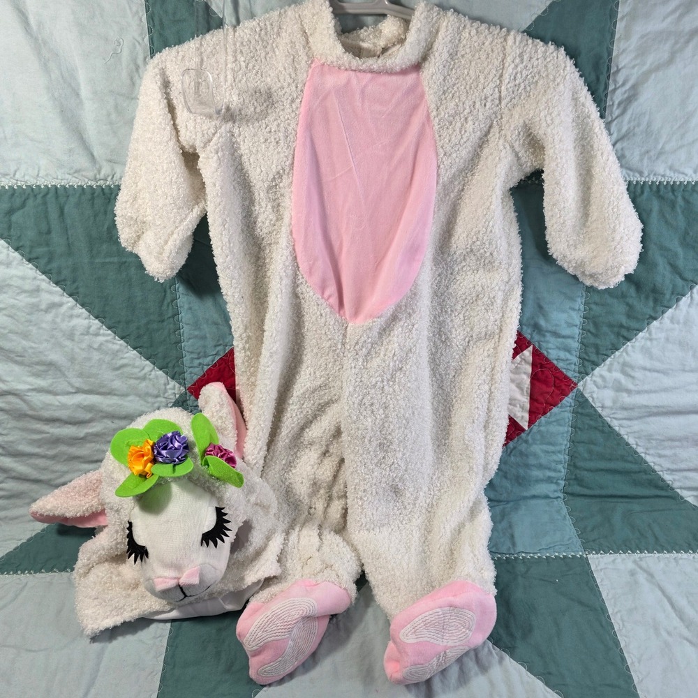 Spirit Lamb Costume Infant 6-12 Months White Pink Sherpa Fleece